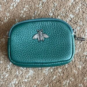 Teal Leather Coin Purse